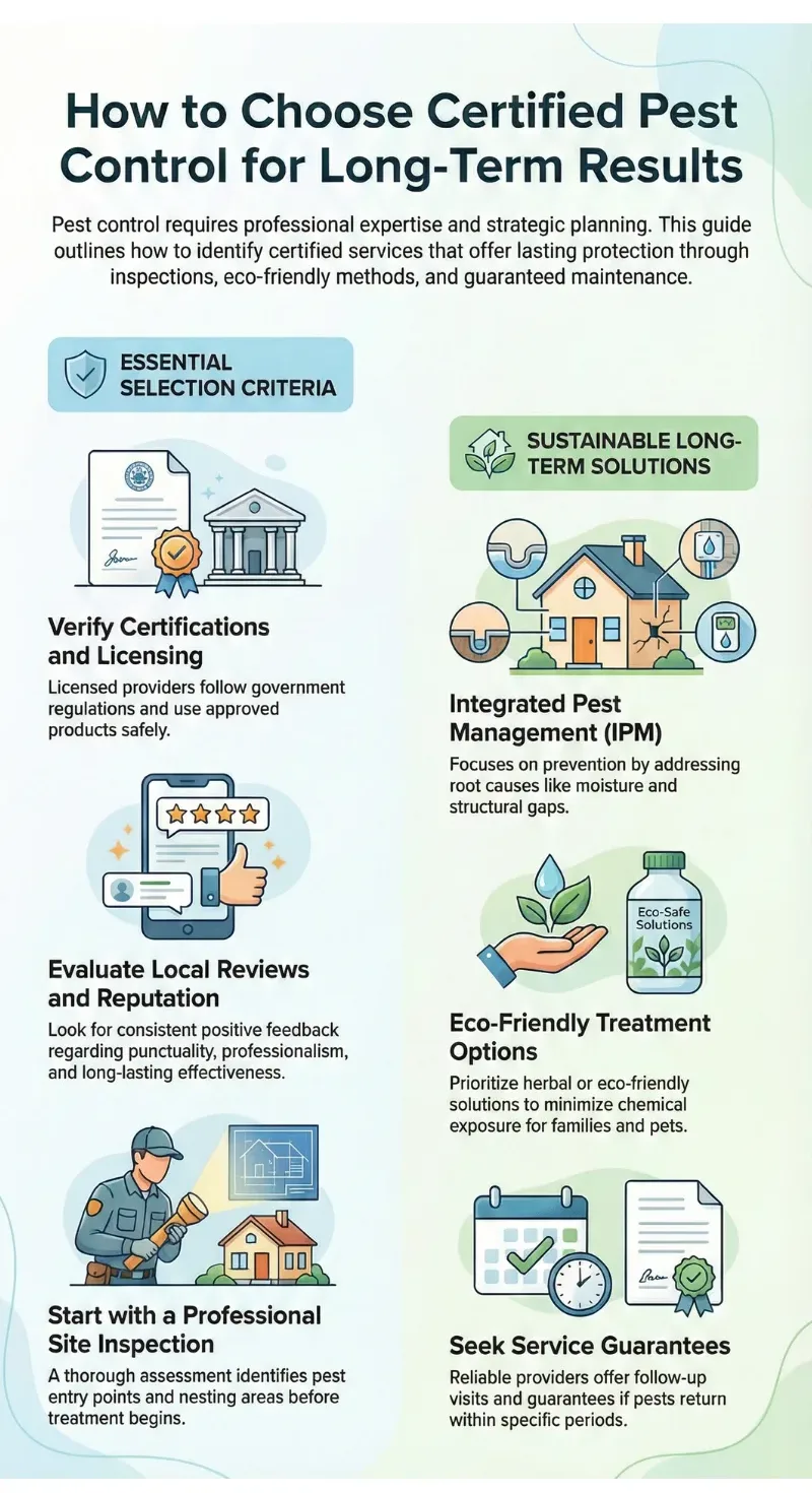 Choosing Certified Pest Control Guide Infographic