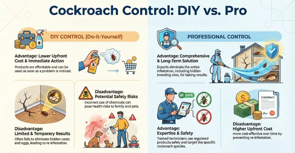 Cockroach Control DIY Versus Pro